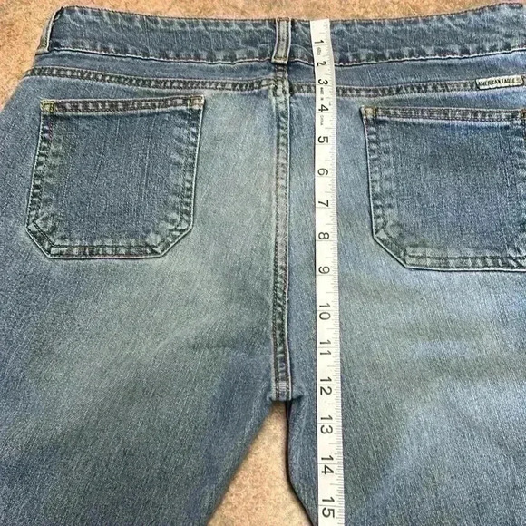 VINTAGE!! Y2K American Eagle flare, slit pocket, low rise-zero stretch size 12 - Picture 10 of 13